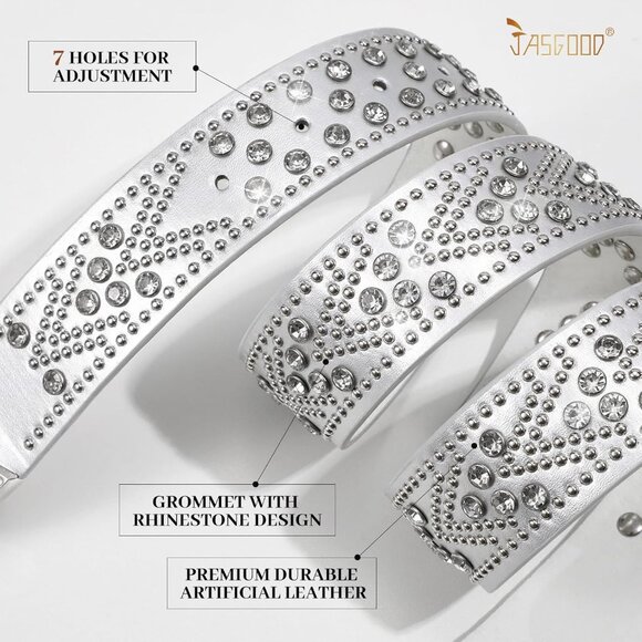 Chic Rhinestone & Studded Belt for Plus Sizes, Perfect Gift for Fashion Lovers - Picture 4 of 6